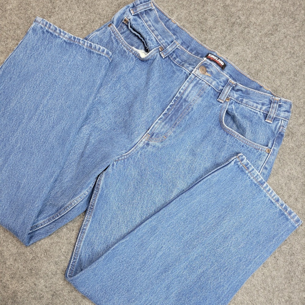 Kirkland Signature Jeans Mens 36x30 Blue Denim Y2K Boho Festival Americana Rodeo